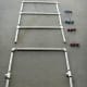 Individual pieces of the ladder, laid out to indicate assembly. The upper assembly fits into the T's of the lower assembly