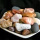 Rocks are presented in dishes and baskets around the house.