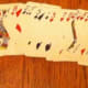 A crooked set of cards laid out.