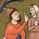 Antisemitic art from the middle ages dramatizing physical differences.