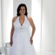 Fabric: Organza over Matte Satin. Color: White, Ivory.