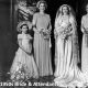 Vintage wedding dress - 1950s photograph of a bride and her attendants.