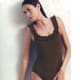 A perfect example of a one-piece that is slimming, yet accentuates your bust.