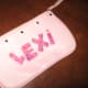 Lexi's name is done in acrylic slick paint.