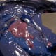 Mixing the Blue Velvet and Blueberry Hill Fudge Paintbox colors together.