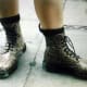 The coolest, fiercest Docs ever—snakeskin, bought in 1996! This picture was taken on the streets of London. (No, they don't make them anymore.)