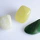 These three stones are all jade, even though only one has the green hue we normally think of for this ornamental stone.