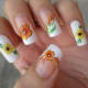 Yellow Flower Water Decals with French Manicure