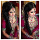 Two great hairdos for brides. Braided hair on the left and hair down on the right.