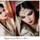 Middle-parted bridal hair from the front.