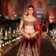 Deep maroon designer lehenga wedding skirt.