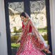 Feminine, flowing and voluminous lehenga with hemline frills.