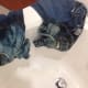 I waited 30 minutes, then poured some undiluted bleach to the sonoma jeans. This pic was taken 30 minutes after that.