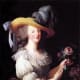 Marie Antoinette, circa 1786, in a muslin pastoral-style gown.