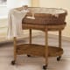 pottery barn kids bassinet frame with removed hood. wheels lock. plenty of storage below.