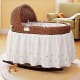 baby honey bassinet and bedding set. also in esspresso and white. rocks. no storage. land of nod.