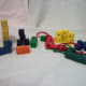 Sorting one inch cubes by color; sorting large beads by color