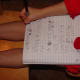 Examples of writing in her notebook.