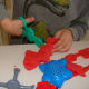 Scissors are a great tool as well. Just be sure that they are plastic and kid safe.