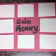 Our homemade coin memory game!