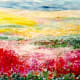 Painting by Dutch painter Marion Baars illustrating the variety of hues possible from mixing the three primary colors.