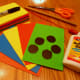 The supplies you will need to create foam fish.