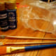 The supplies to create a fun shower cap.