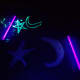Crayola glow chalk on top, homemade on the bottom.