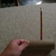 Use a pencil to make a hole halfway down the length of the cardboard tube.