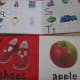 Have books for learning colors, numbers, letters, and shapes.