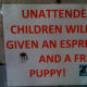 Does that mean unattended parents get free cigarettes and a Valium?