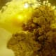 Sugar, eggs, and vanilla added to the creamed shortening.