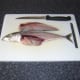First fillet removed from mackerel