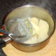 Potato is mashed with butter.