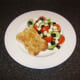 Plated salad and bruschetta ready for herring