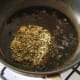Laver cake is fried in the bacon juices.