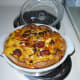 Do make sure all the top is solid. You can see this strata needs another 5 minutes to fully cook.