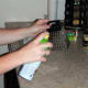 Spray the grater and the cheese won' stick.