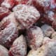 Flour-tossed strawberries.