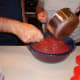 Mix the Sure-Jell in, and stir for three minutes.