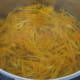 Orange (and lemon) vanilla syrup cooking slowly.