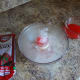 Testing the watered down glaze with the dry ice.