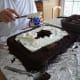 Put icing between the layers.
