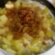 Add raisins (white or dark), cinnamon, nutmeg and cook another minute. Set aside.