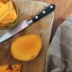 Split the mangoes and cut out the flesh dicing it up into small chunks.