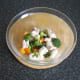 Carrot, broccoli and poached ling are mixed together