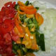 Vegetables chopped and ready to put into freezer bags