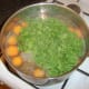 Parsley is added to beef and chestnut soup