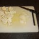 Cucumber and onion is prepared for casserole