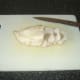 Slice the spicy pork stuffed chicken